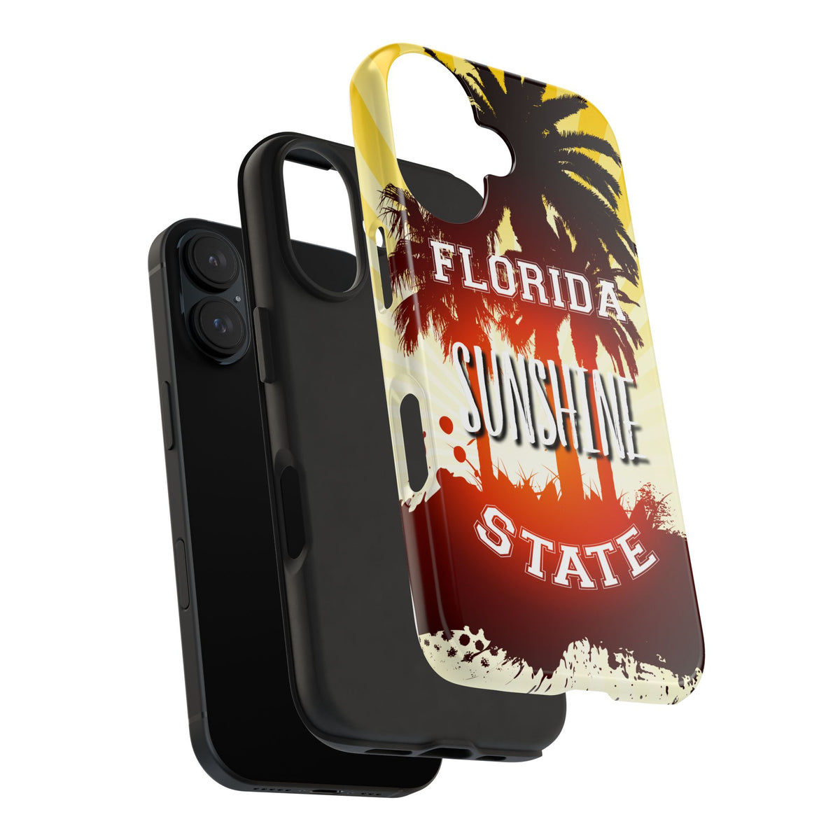 Florida Sunshine State Retro Sunburst Palm