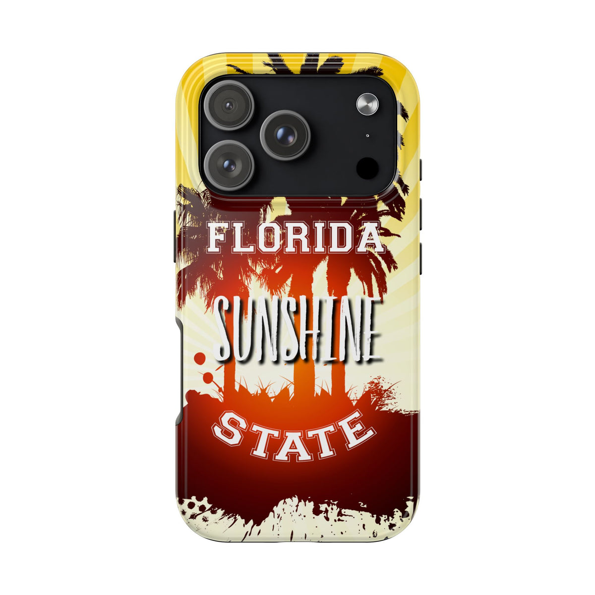 Florida Sunshine State Retro Sunburst Palm