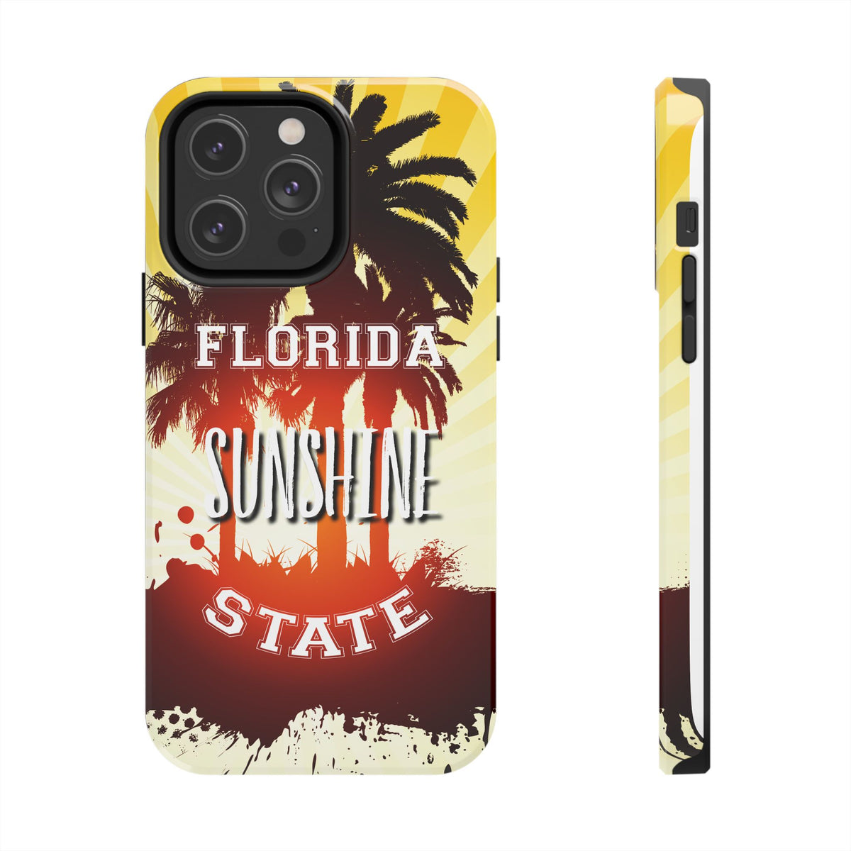 Florida Sunshine State Retro Sunburst Palm